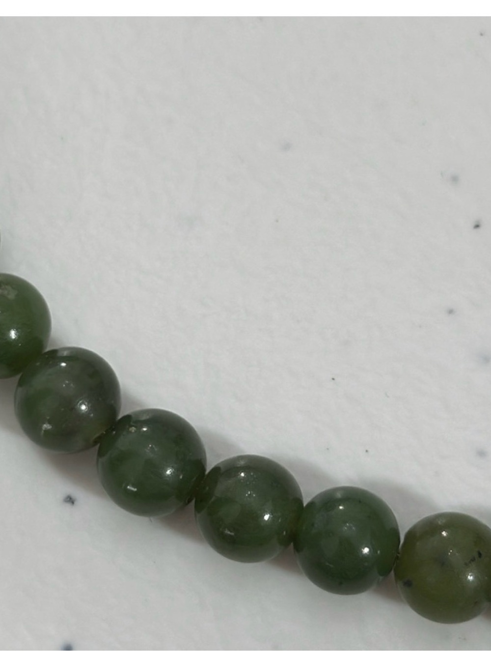 Nephrite Jade Bead With Silver-tone Barrel Clasp Vintage Necklace - Picture 5 of 6